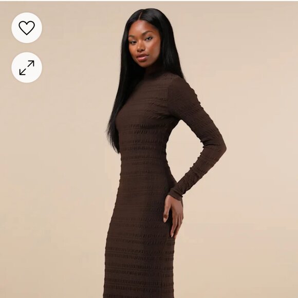 NWT Dark Brown Lulus Dress - Picture 5 of 6